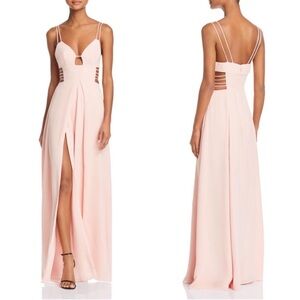 Fame & Partners Megan Cut Out Maxi Dress in Pink Size 8